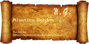Misetics Gordon névjegykártya